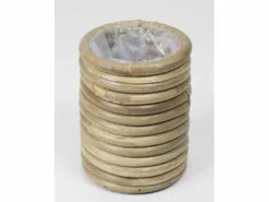 ohgreen pot round stripe grey d8h10cm