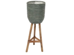 ohgreen Pot stripe wooden legs green d25h74cm