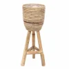 ohgreen Pot stripe wooden legs grey d20h47cm