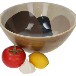 ohgreen Schaal organische hout beigebeige 30x30x12cm