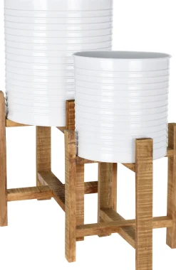 ohgreen Set van 2 potten met onderstel