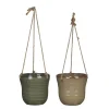 ohgreen Stef hangpot rond taupe 2 assorti - h14xd14cm