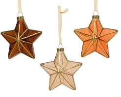 ohgreen Ster glas transparant met strepen goud