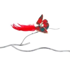 ohgreen Tartan vliegend vogeltje met pluim op clip