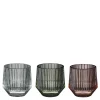 ohgreen Theelicht houder glas groen roze 3 assorti - h8xd8cm