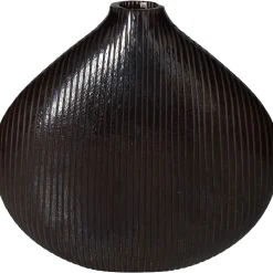 ohgreen Vaas glas zwart 23.5x7x21.5cm