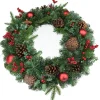 ohgreen Victoria garland cones & red deco mat l180cm
