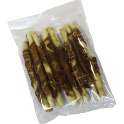 ohgreen Witte buffelhuid rollstick 13cm met eend 8-pack