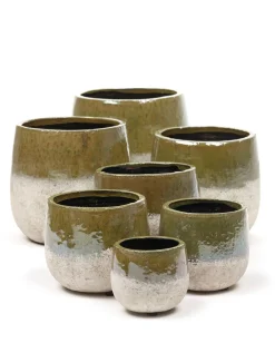 ohgreen Rustic Pot dip 16,5x16,5x15,5 grn/znd